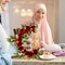 Ramadan Decorations Eid Mubarak Table Decor Lighted Moon Shaped Wreaths with Castle for Fireplace Office Bedroom Party Supplies Muslim Party Tabletop Decor Home (Rose)